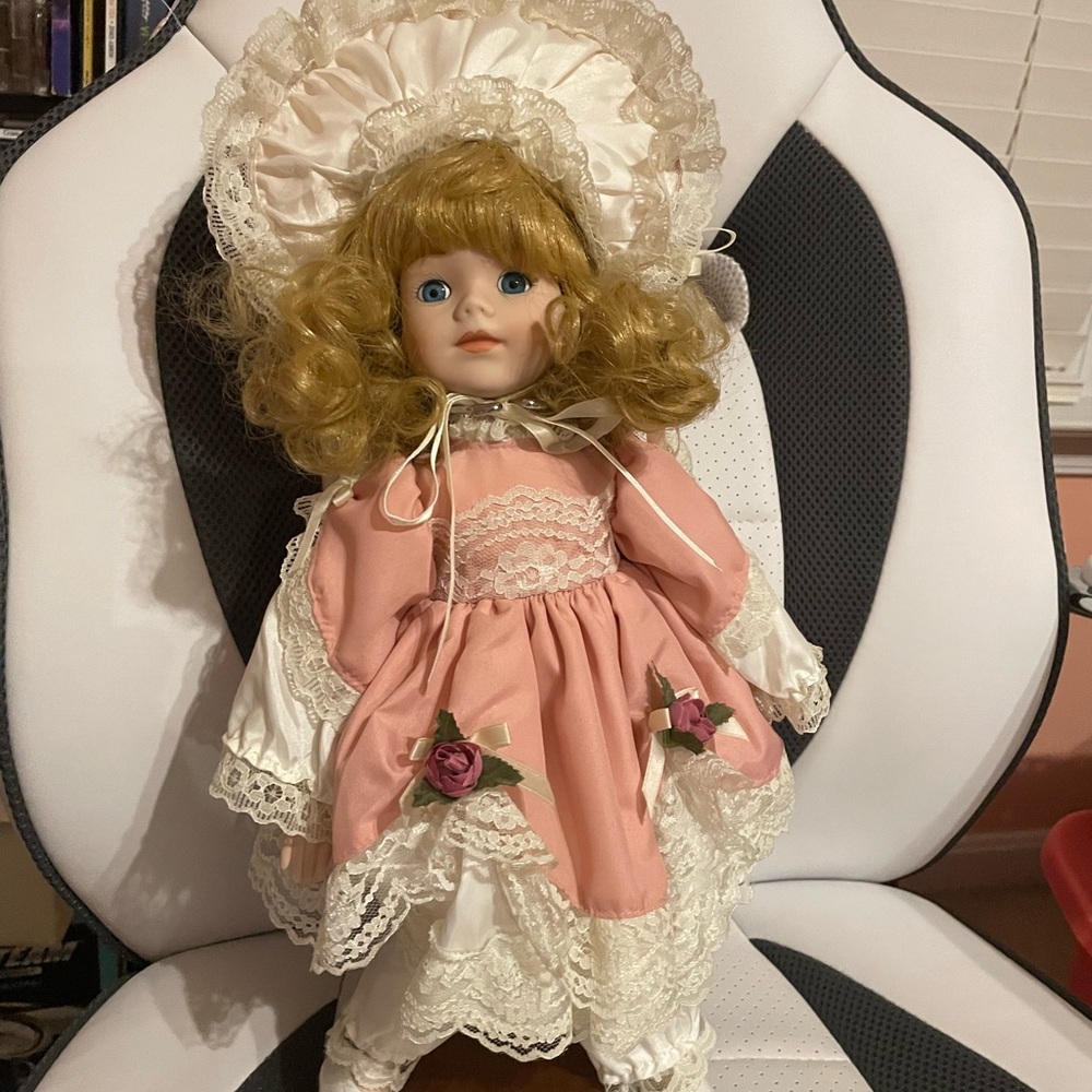 Porcelain doll” Dynasty doll  collection 14” tall